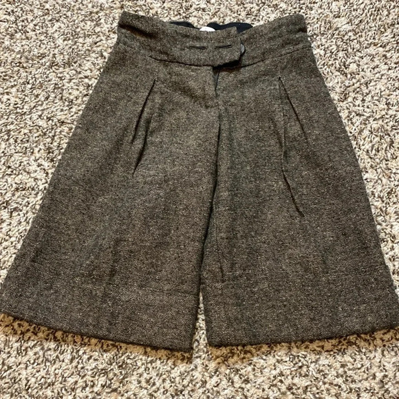 neige Other - Neige from Paris wide Leg Crop Trousers Tweed Pleated Black & beige